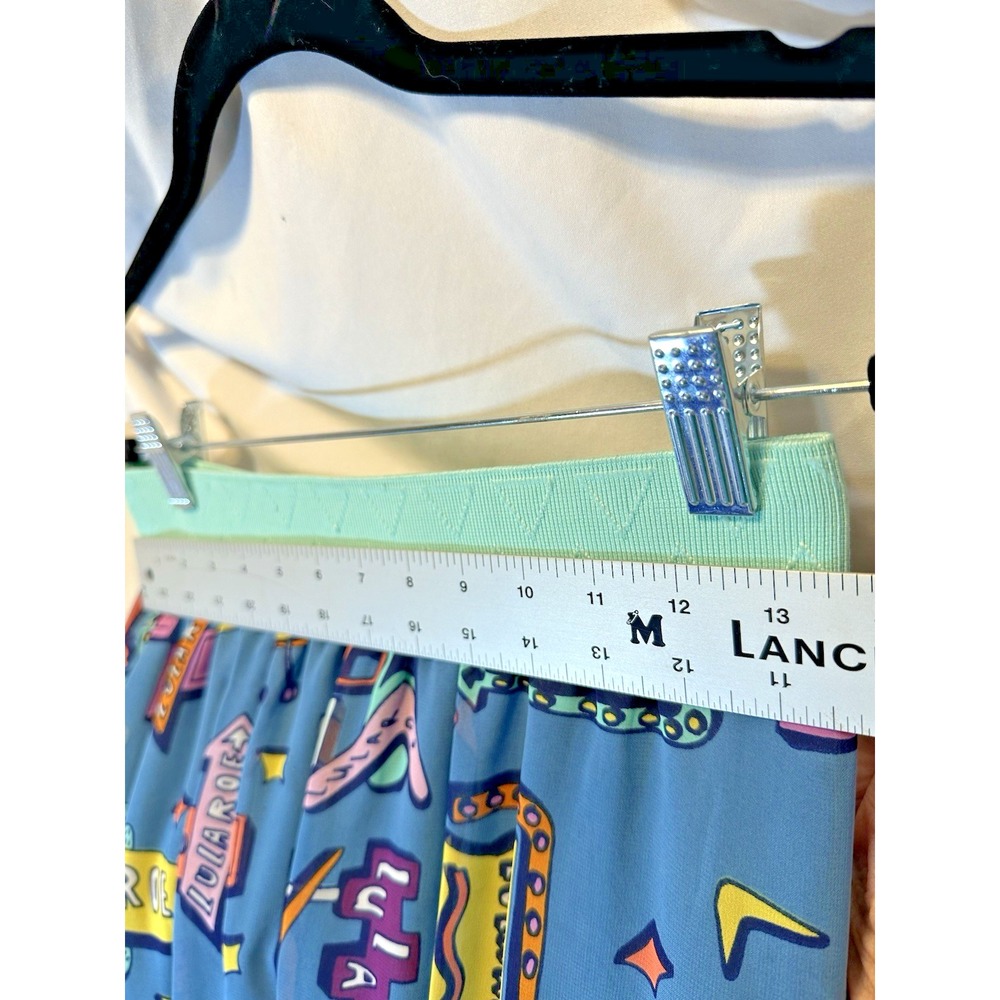 LuLaRoe Lola Skirt S Retro Neon Diner Vegas Logo Signs NWT - Picture 7 of 9